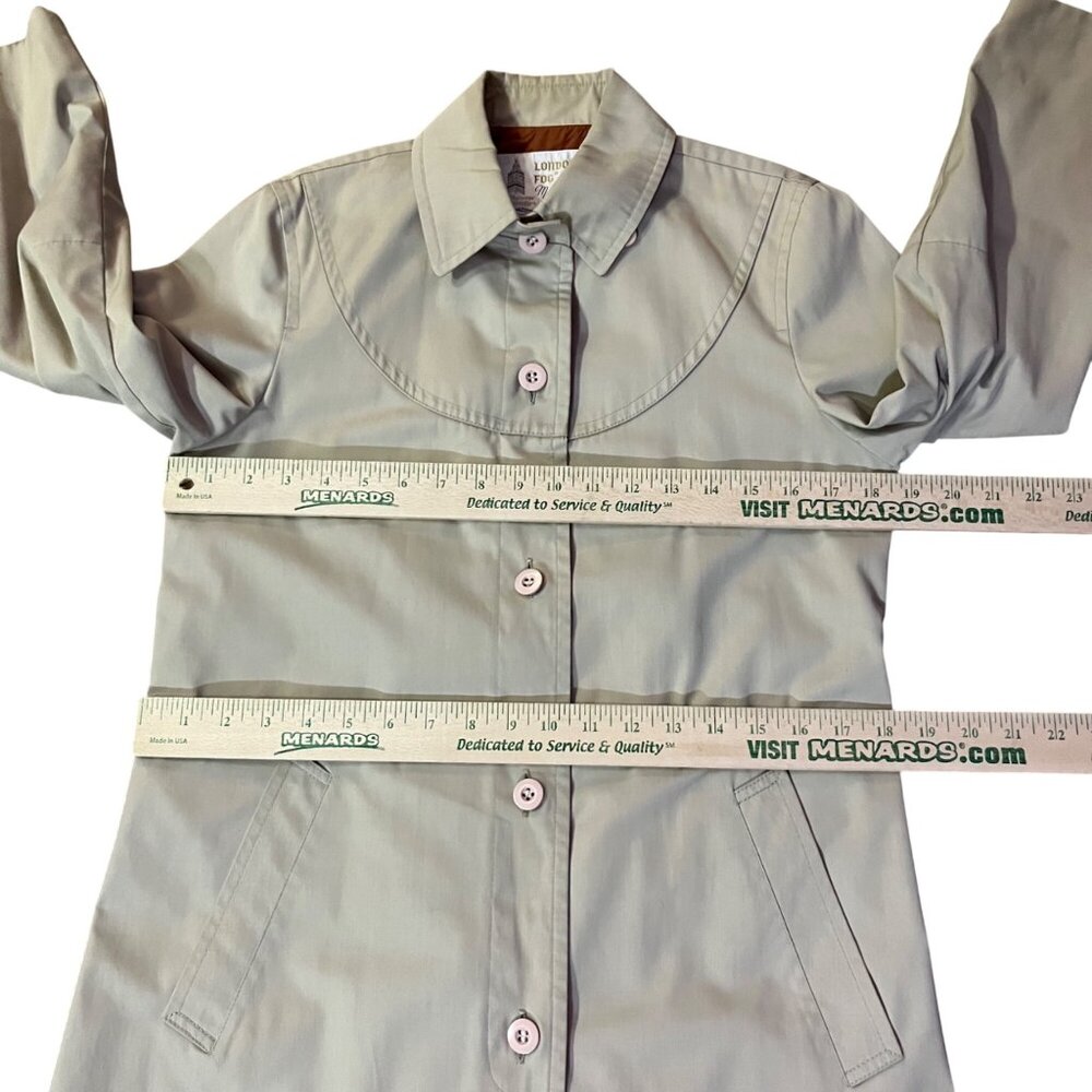 Vintage London Fog Trench Coat Womens 6P Petites Used Khaki Lined *No Belt - Picture 7 of 14